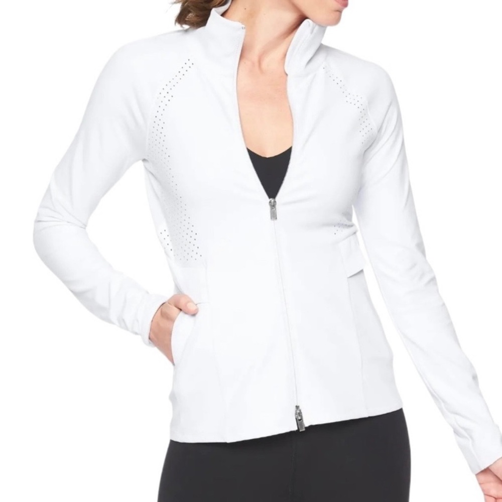 Athleta Chakra Zip-up Jacket (color: white) - size XXS